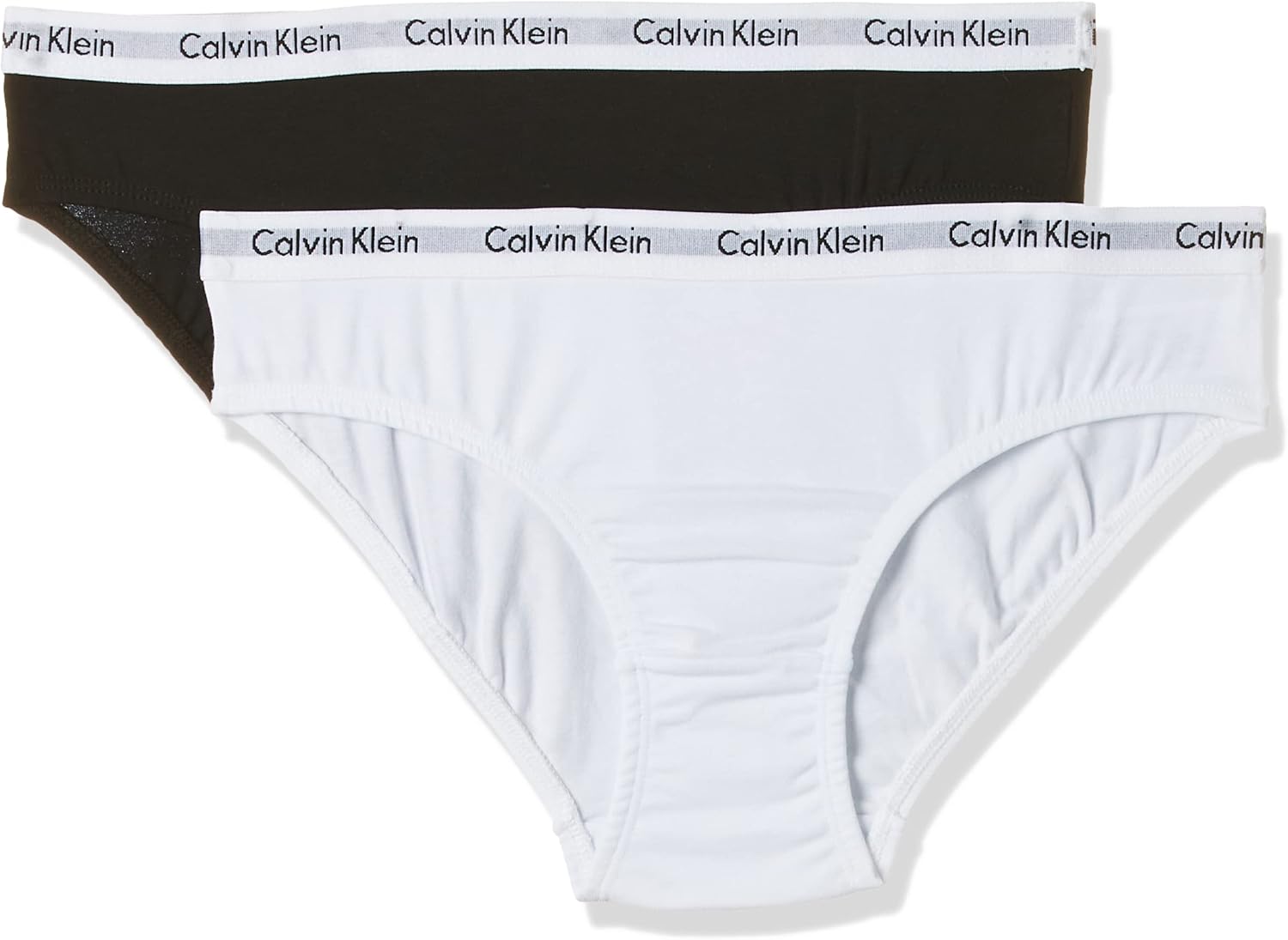 Calvin Klein Calvin Klein Mädchen 2er-Pack Slips Bikini Form mit Stretch, White/Black, 14-16 ...